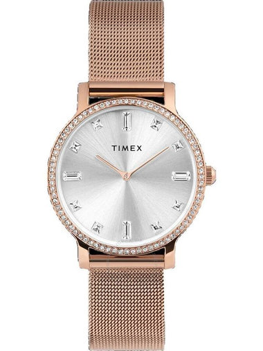 Timex Transcend Quartz Crystal Silver Dial Ladies Watch TW2W19200 - TIMEX - BALAAN 1