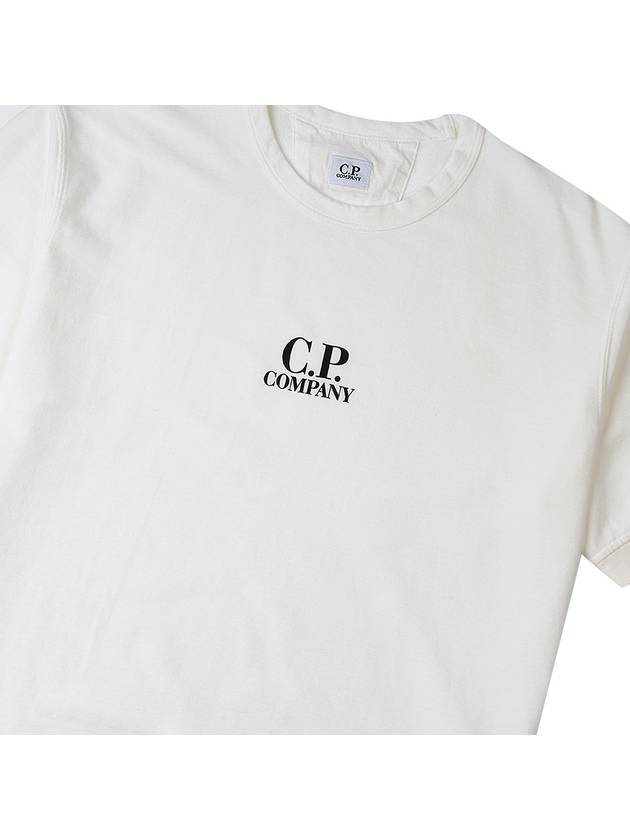 Men's Logo Print Crew Neck Cotton Short Sleeve T-Shirt White - CP COMPANY - BALAAN 6