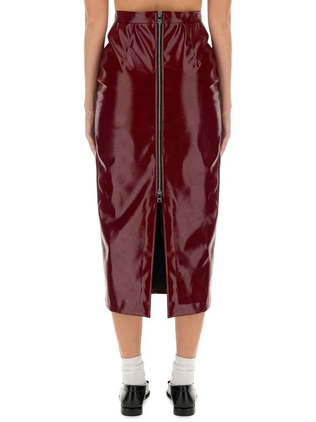 Patent leather midi H line skirt red - MSGM - BALAAN 2