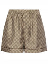 Supreme Silk Shorts Beige Ebony - GUCCI - BALAAN 2