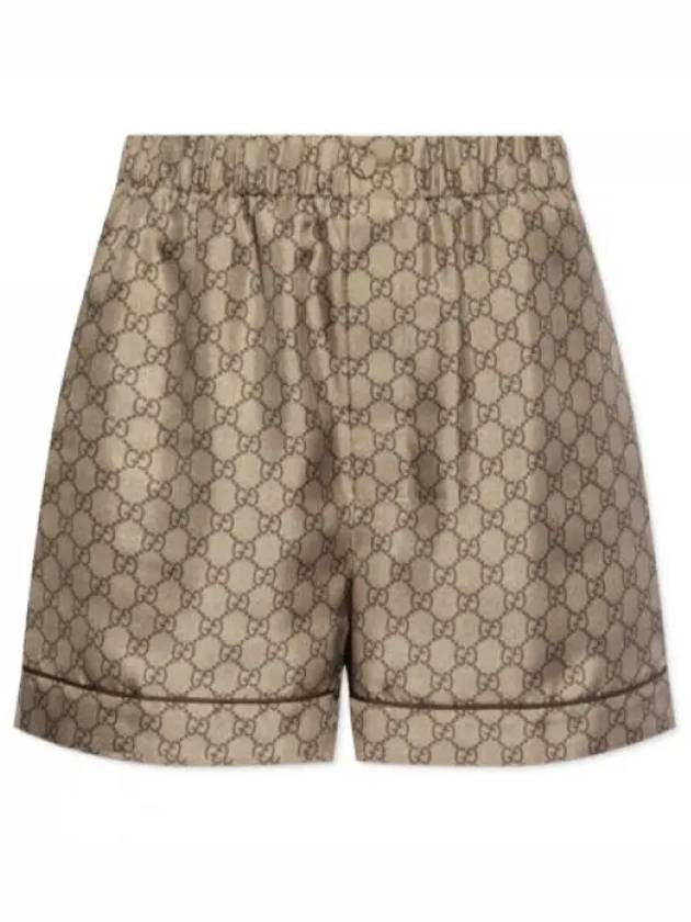 Supreme Silk Shorts Beige Ebony - GUCCI - BALAAN 2