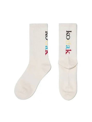 KODAK Bag Color Logo Crew Socks IVORY - KODO - BALAAN 1