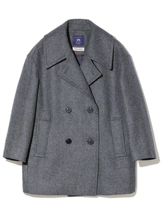 Herringbone Half Double Coat Blue - ABRAHAM MOON - BALAAN 2