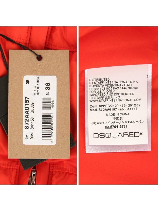 Zipper Long Down Padding Orange - DSQUARED2 - BALAAN 6