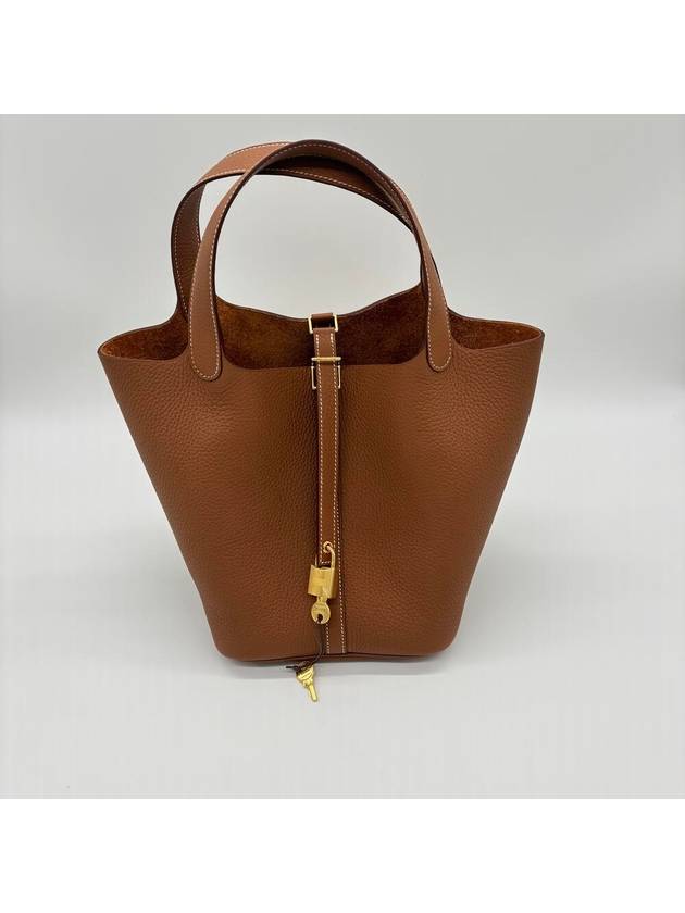 Picotan Rock 22 Clemence Tote Bag Brown - HERMES - BALAAN 3