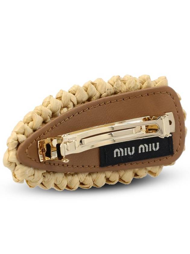 Woven Fabric Hair Clip Natural - MIU MIU - BALAAN 3