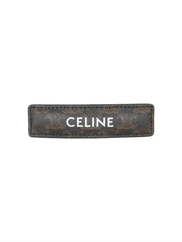 Logo Triomphe Canvas Calfskin Hair Clip Tan - CELINE - BALAAN 2