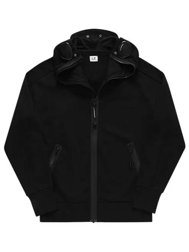 Diagonal Raised Fleece Explorer Zip-Up Hoodie Black - CP COMPANY - BALAAN 3