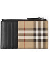 Check Zipper Card Wallet Beige - BURBERRY - BALAAN 3