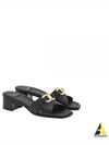 Gancini Ornament Slide Sandal Heels Black - SALVATORE FERRAGAMO - BALAAN 2