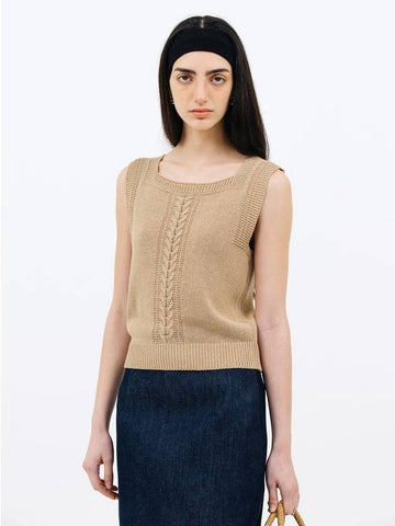 cable sleeveless knit_beige - JUN BY JUN K - BALAAN 1