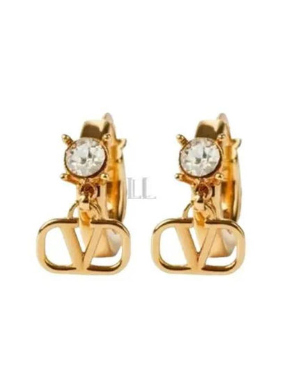 V Logo Earrings Gold - VALENTINO - BALAAN 2