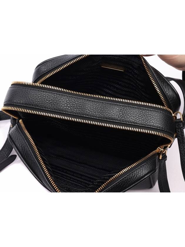 Vitello Phoenix Double Zipper Cross Bag Black - PRADA - BALAAN 7