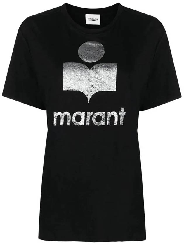 ZEWEL logo linen tshirt black TS0001FA A1N10E 01BK - ISABEL MARANT - BALAAN 1