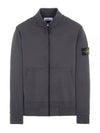 Wappen Patch Cotton Fleece Zip-up Jacket Dark Grey Melange - STONE ISLAND - BALAAN 2