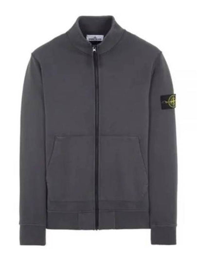 Wappen Patch Cotton Fleece Zip-up Jacket Dark Grey Melange - STONE ISLAND - BALAAN 2