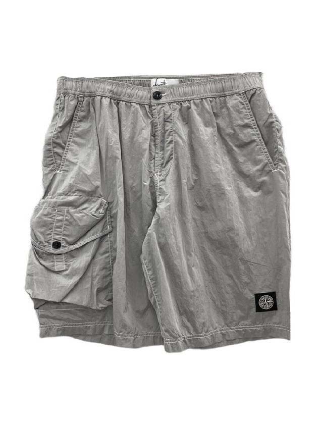 Patch Pocket Swim Shorts Silver - STONE ISLAND - BALAAN 1