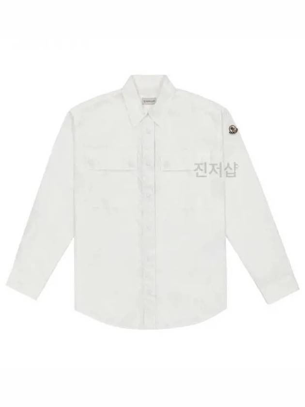 Logo patch shirt white 2F00008 33013803 1038296 - MONCLER - BALAAN 1