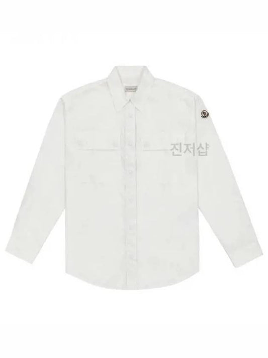 Logo patch shirt white 2F00008 33013803 1038296 - MONCLER - BALAAN 1