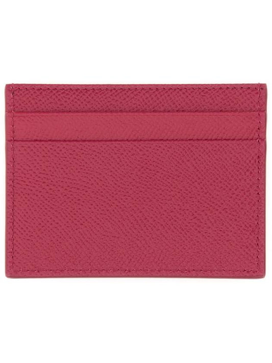 Logo Patch Calfskin Card Wallet Pink - DOLCE&GABBANA - BALAAN 1