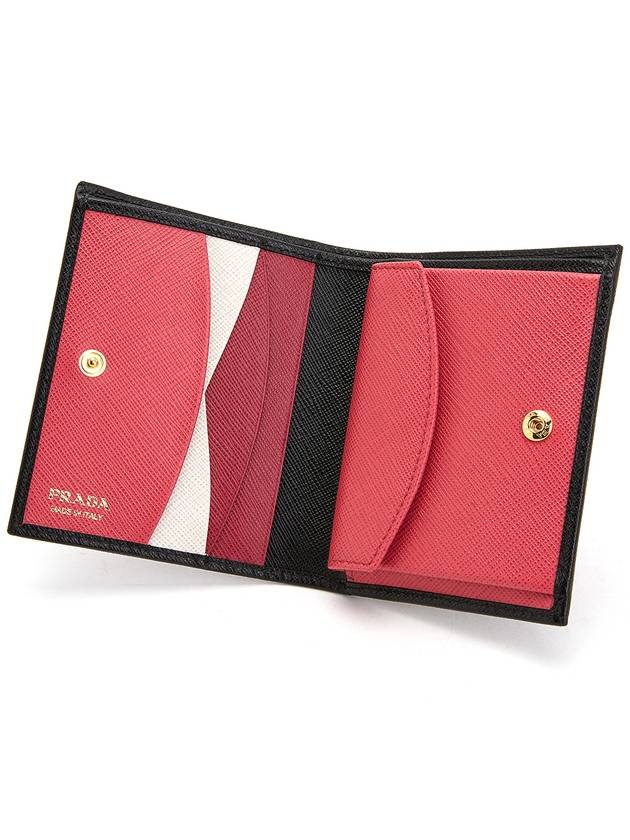 Saffiano Half Wallet Black - PRADA - BALAAN 5