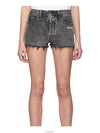 bleached fringe denim shorts - OFF WHITE - BALAAN.