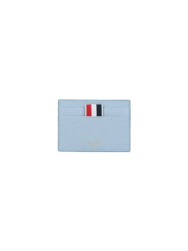 Stripe Note Compartment Pebble Grain Leather Card Wallet Light Blue - THOM BROWNE - BALAAN 1