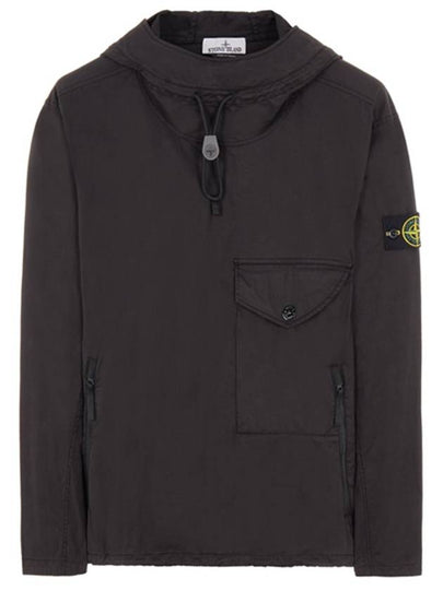 Supima Logo Patch Cotton Twill Anorak Black - STONE ISLAND - BALAAN 2