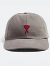 Embroidered Heart Logo Ball Cap Grey - AMI - BALAAN 2