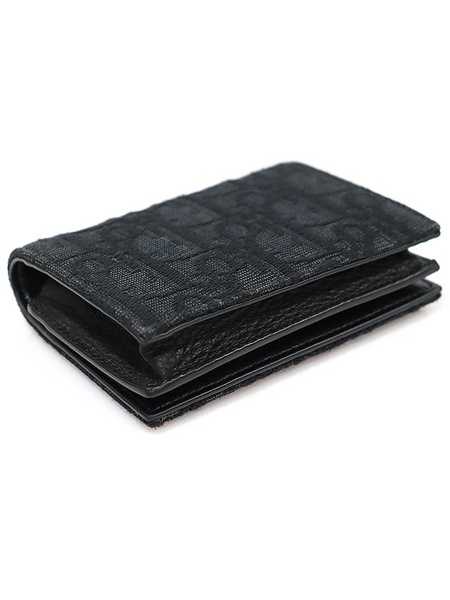 2ESCH136YSE H03E Black Oblique Jacquard Business Card Wallet - DIOR - BALAAN 5