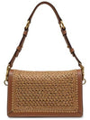 Plaque Mini Woven Shoulder Bag Brown - TOD'S - BALAAN 3