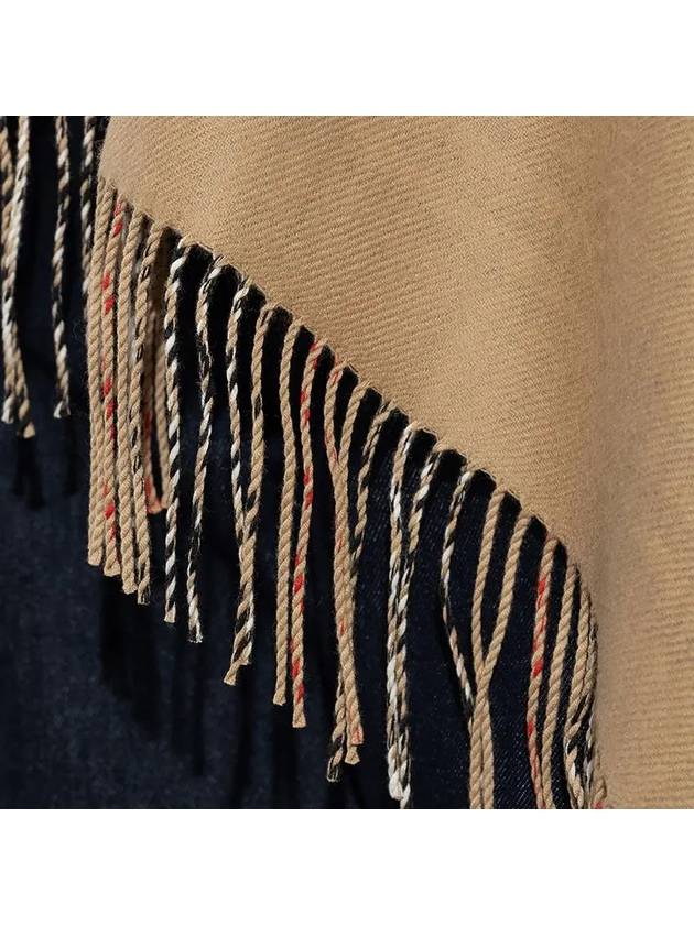 Women's Check Reversible Wool Cape Beige - BURBERRY - BALAAN 4