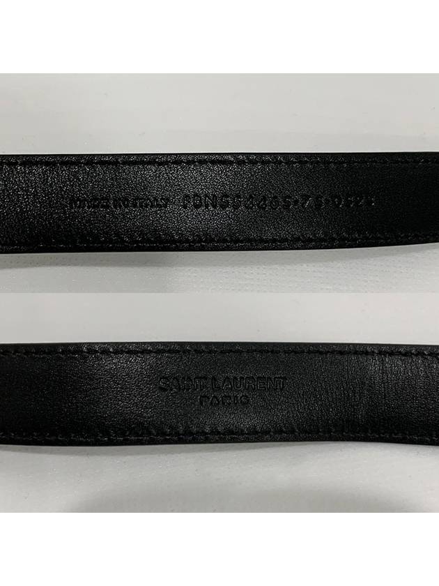 Monogram Square Leather Belt Black - SAINT LAURENT - BALAAN 9