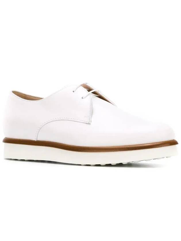 Embroidered Logo Lace-Up Derby White - TOD'S - BALAAN 4