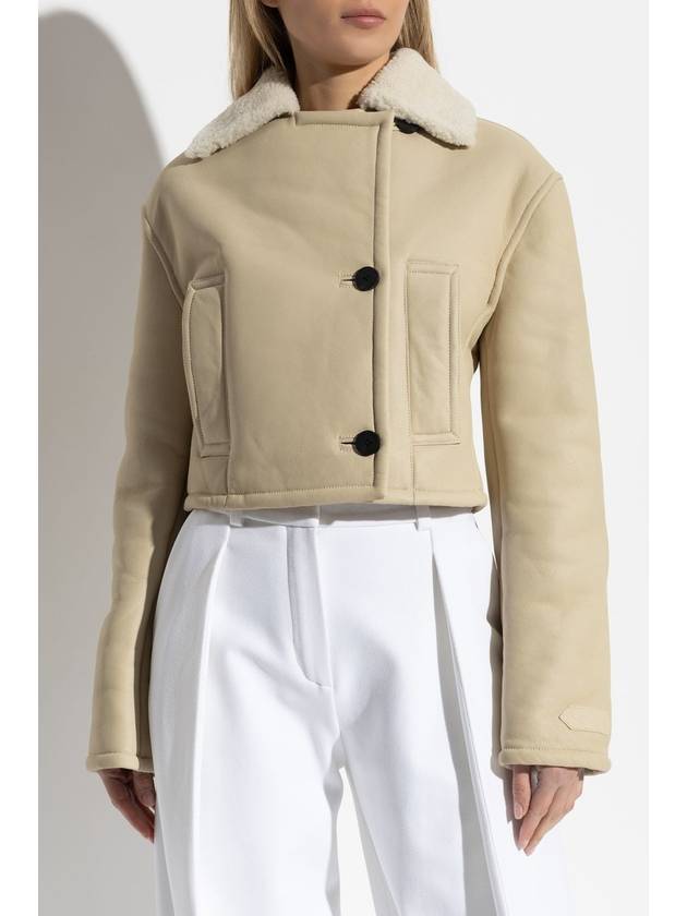 Jacquemus Double-breasted Shearling Coat, Women's, Cream - JACQUEMUS - BALAAN 3