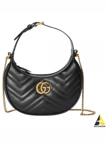 GG Marmont Half Moon Mini Bag Black - GUCCI - BALAAN 2