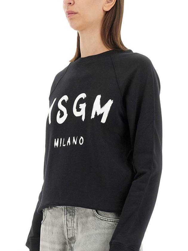 Brush Logo Printing Sweatshirt Black - MSGM - BALAAN 5