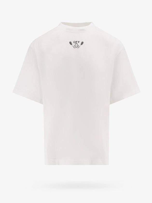 Crew Neck Cotton Short Sleeve T-Shirt White - OFF WHITE - BALAAN 1