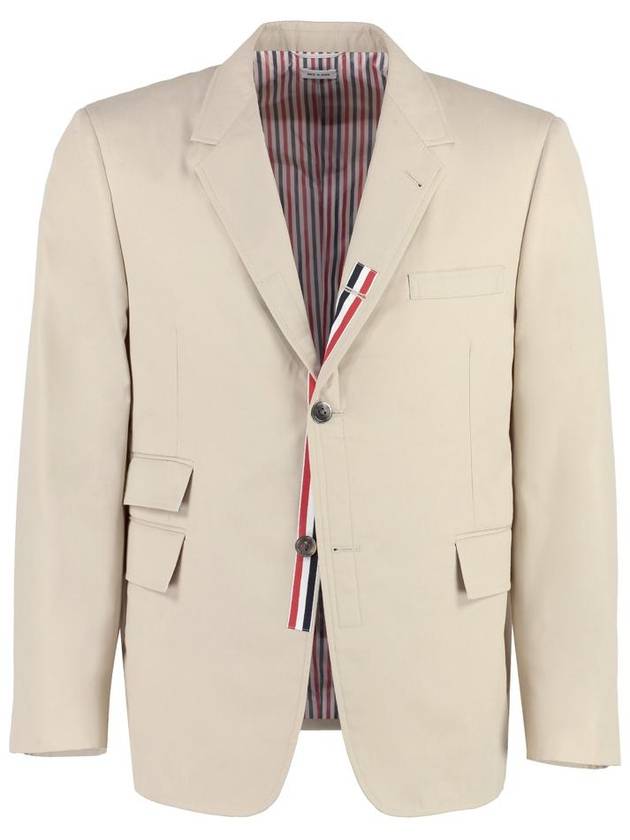 Typewriter Cloth Grosgrain Placket Sport Jacket Beige - THOM BROWNE - BALAAN 2