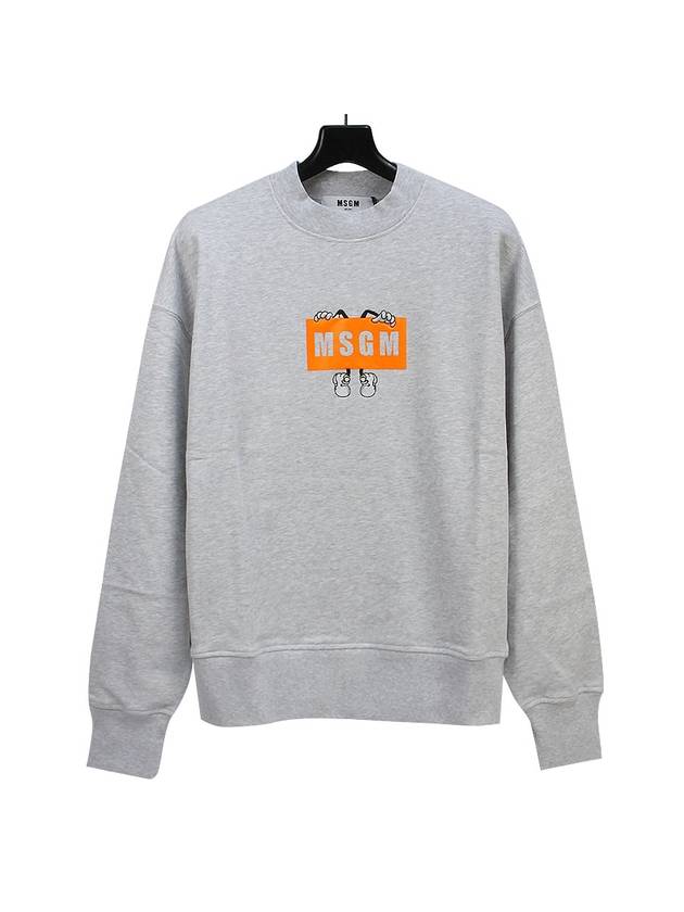 Cartoon Box Logo Sweatshirt Grey - MSGM - BALAAN 2