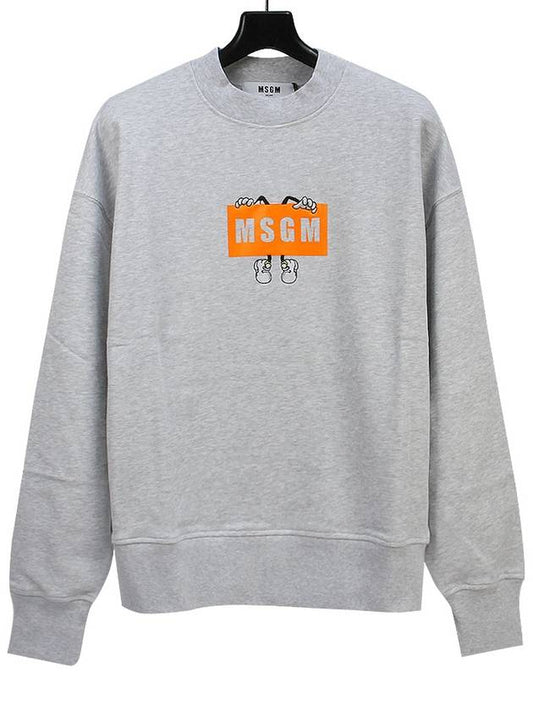 Cartoon Box Logo Sweatshirt Grey - MSGM - BALAAN 2