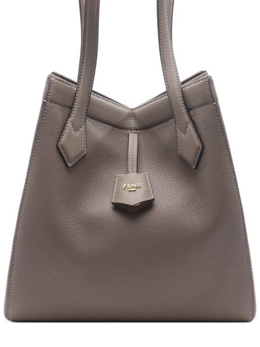 Origami Medium Leather Tote Bag Dove Grey - FENDI - BALAAN 2