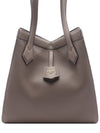 Origami Medium Leather Tote Bag Dove Grey - FENDI - BALAAN 3