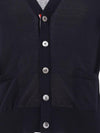 Men's Jersey Stitch V-Neck Cardigan Navy - THOM BROWNE - BALAAN 4