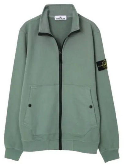 Men's Wappen Patch Cotton Zip Up Jacket Green - STONE ISLAND - BALAAN 2