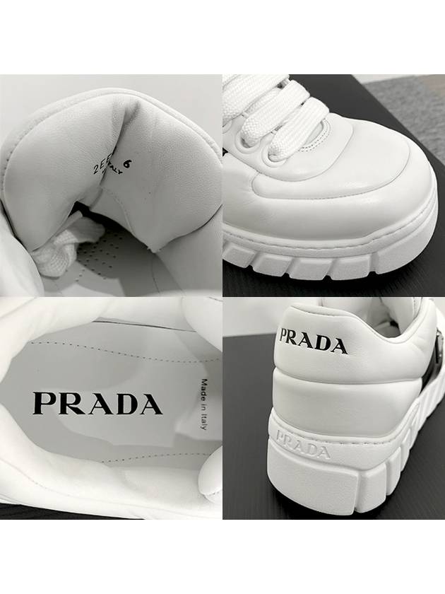 Padded Nappa Leather Low Top Sneakers White - PRADA - BALAAN 10