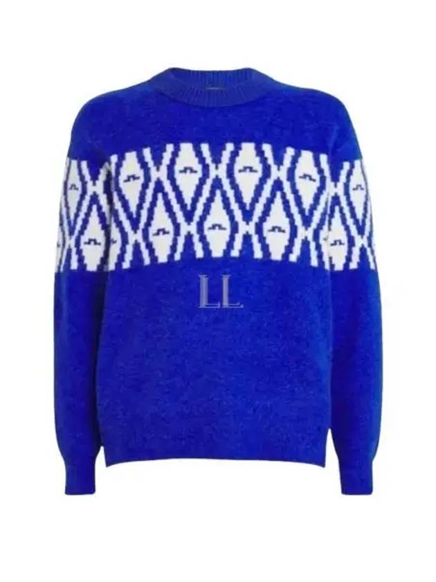 Men's Jalen Jacquard Knit Sweater Blue - J.LINDEBERG - BALAAN 2