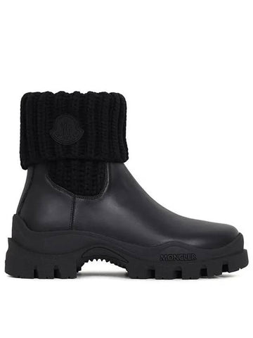 Black Larue Knit Ankle Boots 4F00280 M3769 999 1210221 - MONCLER - BALAAN 1