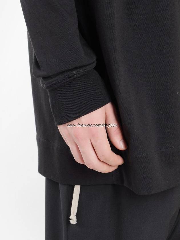 Drawstring Long Fit Cotton Zip-up Hoodie Black - RICK OWENS - BALAAN 10