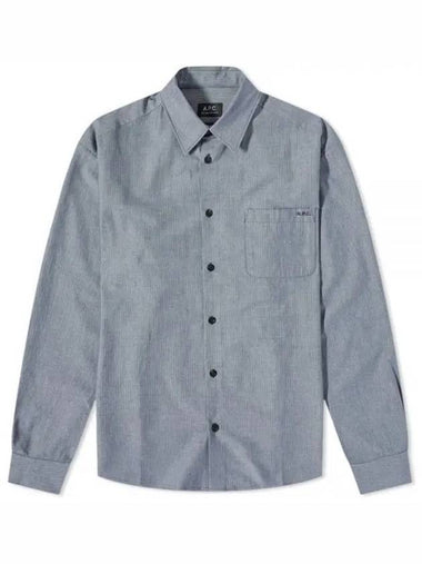 Malo Logo Cotton Long Sleeve Shirt Marine Blue - A.P.C. - BALAAN 1